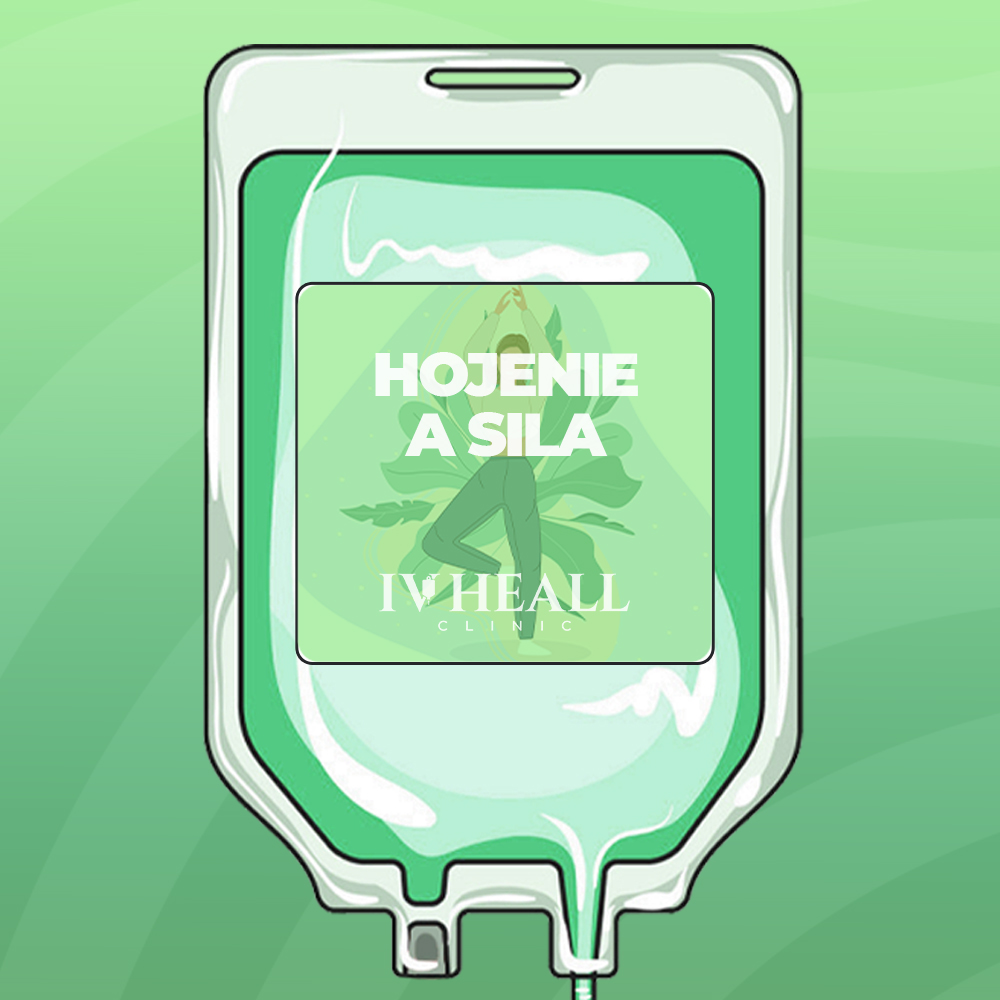 Ilustračný obrázok infúznej terapie Hojenie a sila v IV HEALL CLINIC. Regeneračná infúzia podporuje hojenie tkanív, obnovu svalov, zvýšenie fyzickej sily a rýchlejšiu regeneráciu organizmu. Infúzna terapia je vhodná po fyzickej záťaži, športe, úrazoch alebo pri dlhodobej únave. IV HEALL CLINIC vo Zvolene ponúka modernú infúznu terapiu s individuálnym prístupom.