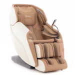 Masážne elektrické kreslo RelaxPro 3D v bielo-hnedej farbe pre relax počas infúznej terapie